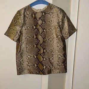 Tory Burch snake print wool silk shirt size 2